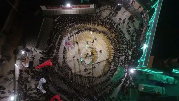 تصاویر هوایی از عزداری هزاران نفری در مسجد جامع ولاغوز کردکوی