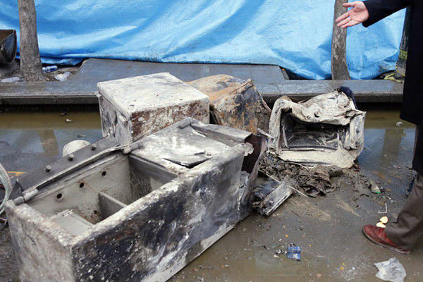 عکس/ گاوصندوق آسیب دیده در حادثه پلاسکو