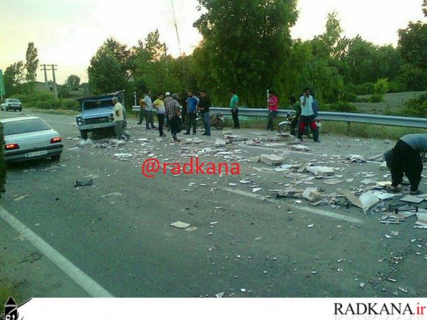 واژگونی نیسان حامل سرامیک در محور گرگان – کردکوی