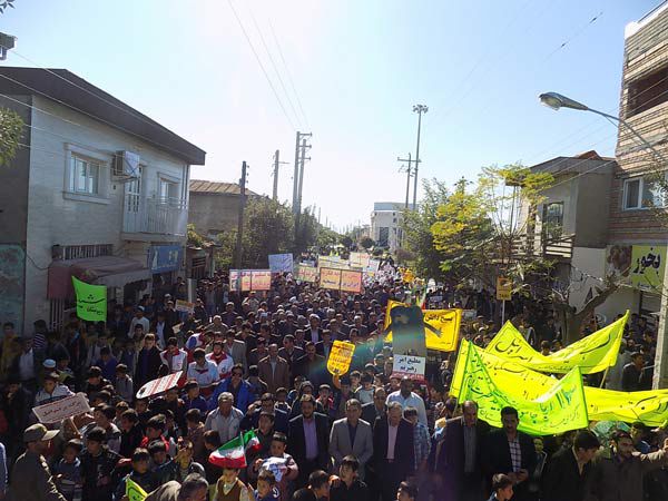 برگزاری راهپیمایی ضد استکباری 13 آبان در گمیشان+تصاویر