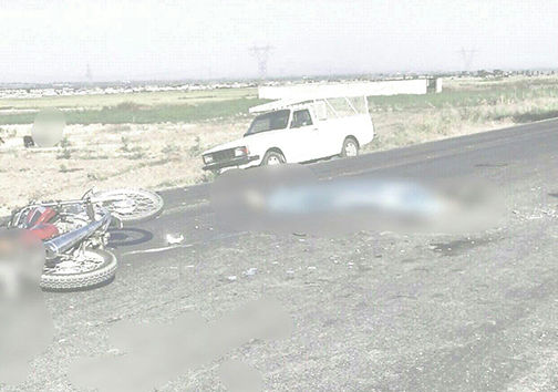 تصادف جان راکب موتور سوار را گرفت