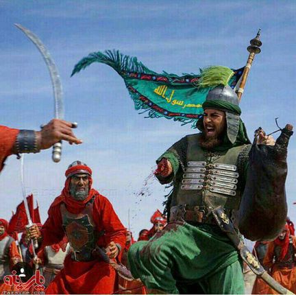تصویر صحنه شهادت حضرت ابوالفضل العباس(ع) در مختارنامه