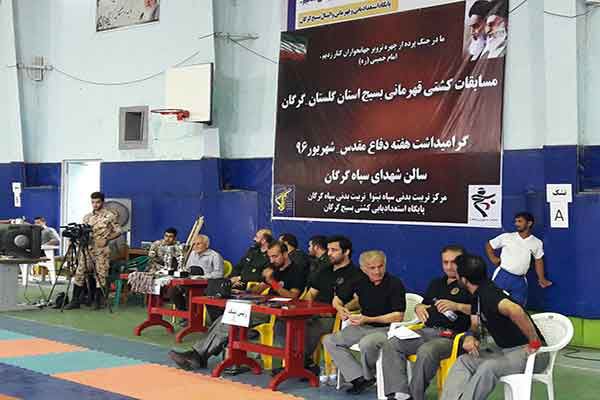 برگزاری مسابقات کشتی قهرمانی بسیج استان گلستان