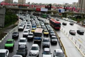 بارش باران در جاده های۸استان