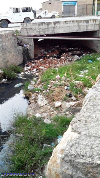 قابل توجه مسئولان شهری علی آباد کتول/پل "مزرعه" غرق در آلودگی