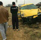 تصادف خودرو مزدا و تاکسی پژو درجاده خواجه نفس به گمیش تپه