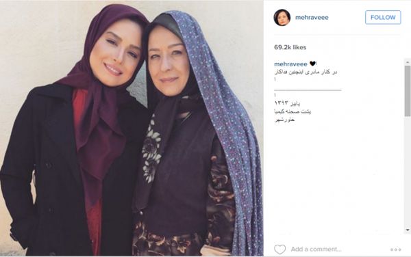 مهراوه شریفی‌نیا و مادرش در پشت صحنه کیمیا